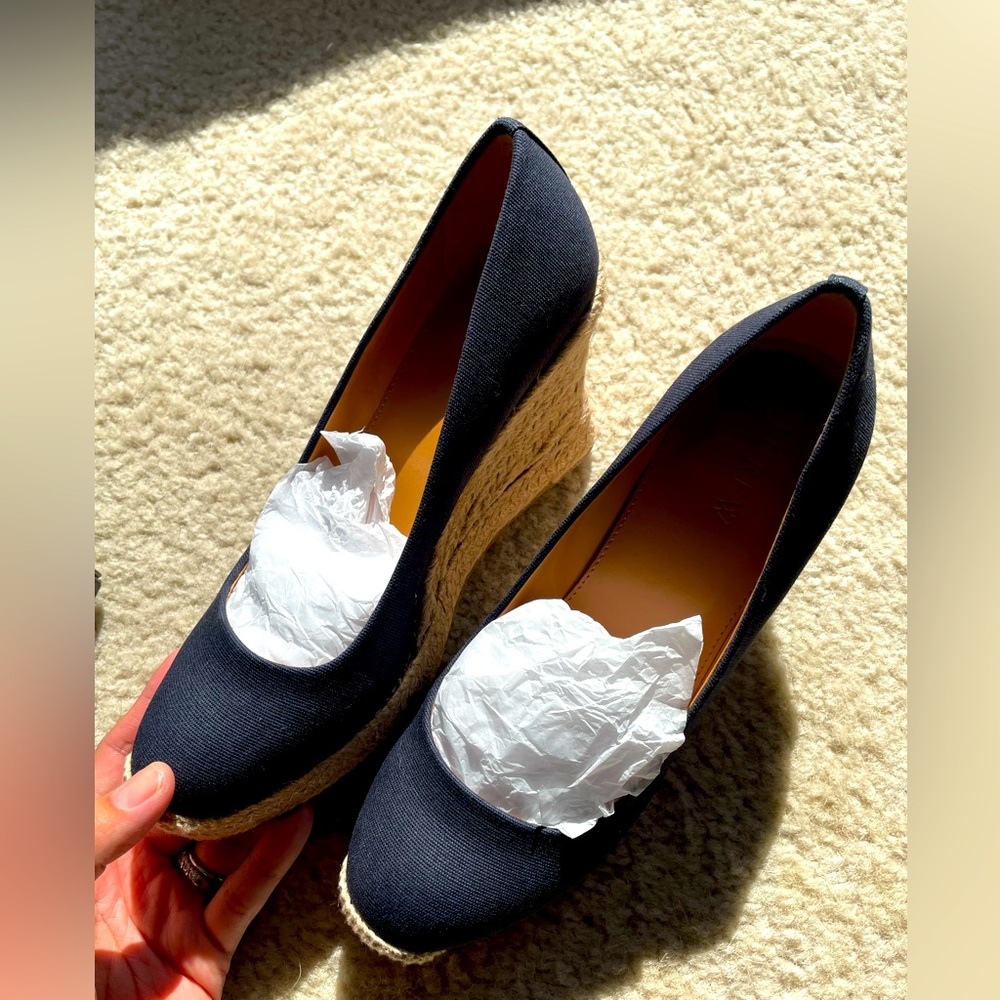 JCrew Navy Seville Wedge BNIB SZ7
